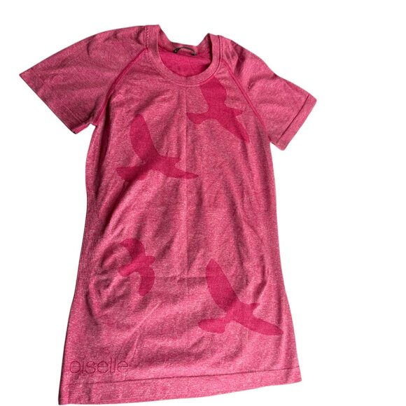 OISELLE FLYTE Bird Fly T Shirt Short Sleeve.  Pink.  Crewneck Size Women's Small - Picture 1 of 8